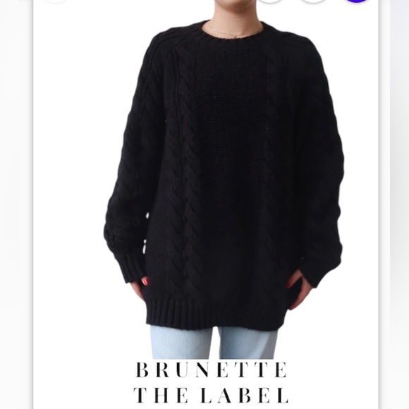 NWT 3XL/4XL BRUNETTE THE LABEL Big Sister Adele Cableknit Sweater Dress, Black - Picture 3 of 16